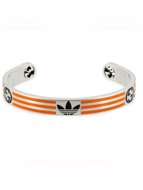 Gucci Accessories - GUC Gucci x Adidas Orange and Silver Enamel open Cuff Bracelet